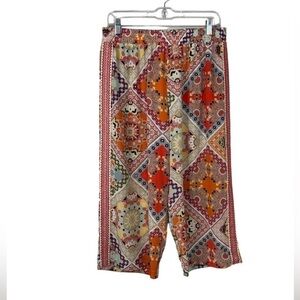 Johnny Was Jade Lucero Cropped Silk Pants Size Medium
